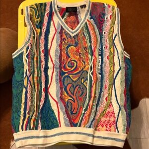 COOGI Australia 2XL Multicolor 3D Knit Sweater Vest – 100% Mercerized Cotton